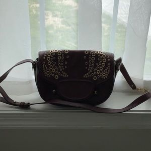 Michael Kors all leather burgundy crossbody